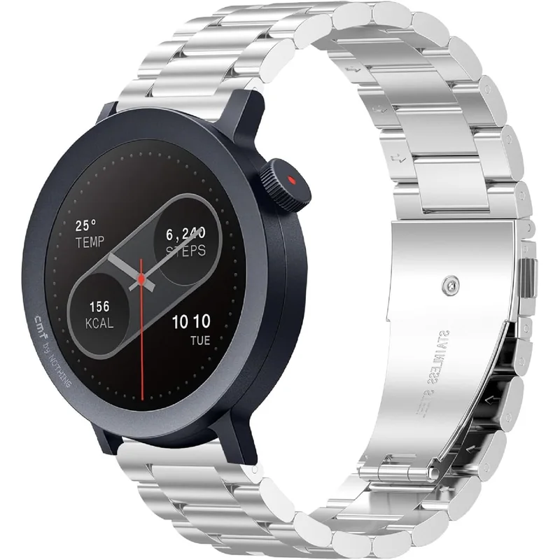 سوار ستانلس ستيل متوافق مع ساعة CMF Watch Pro 2 من GIOPUEY