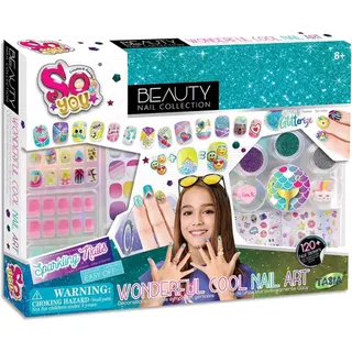 طقم فن الأظافر للأطفال من So You Beauty 120+ قطعة