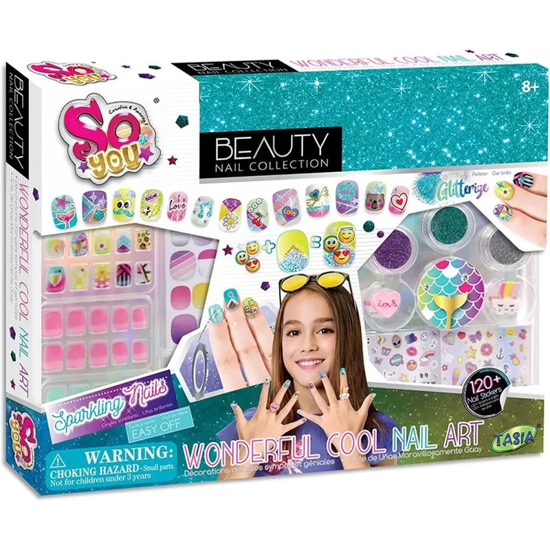 طقم فن الأظافر للأطفال من So You Beauty 120+ قطعة