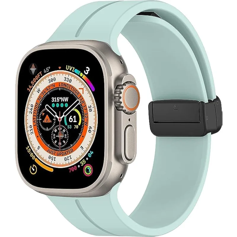 سوار مغناطيسي من السيليكون لساعات Apple Watch بمقاسات متعددة