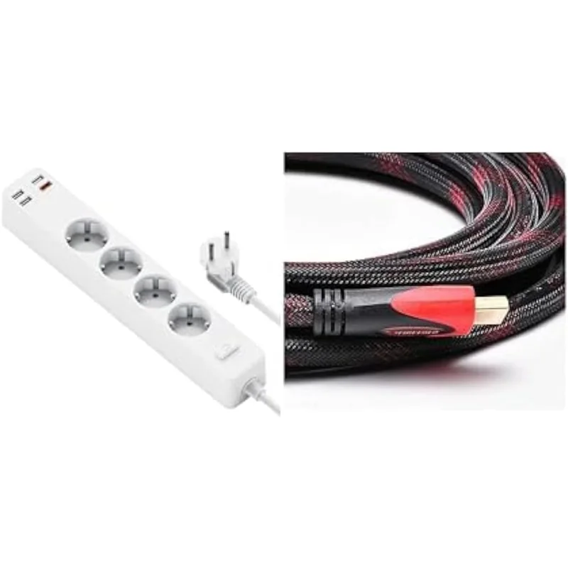 مشترك كهرباء ذكي من WIWU بمنفذ USB و 4 مخارج