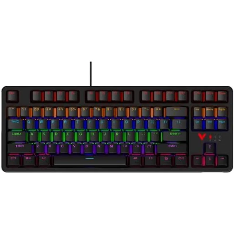 كيبورد ميكانيكي من رابو بتوصيل USB وإضاءة RGB أسود