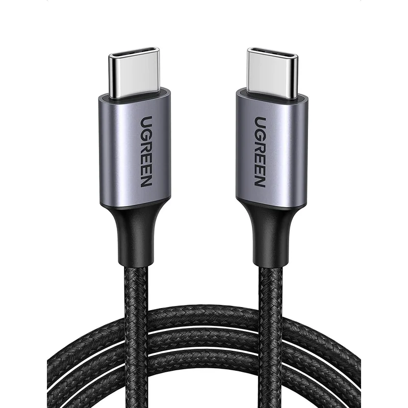 كابل شحن سريع USB Type-C إلى Type-C من يو جرين 60 وات بطول 2 متر