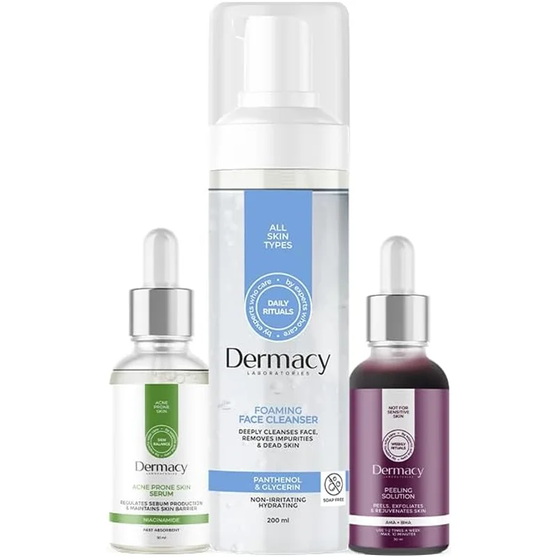 مجموعة عناية بالبشرة للتنظيف والتقشير من Dermacy