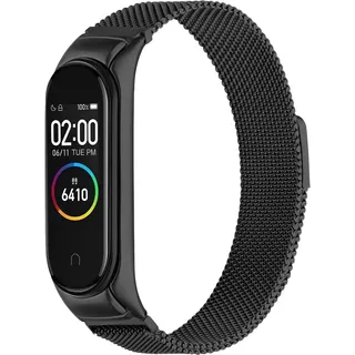 سوار معدني من الستانلس ستيل متوافق مع Xiaomi Mi Band 4/3