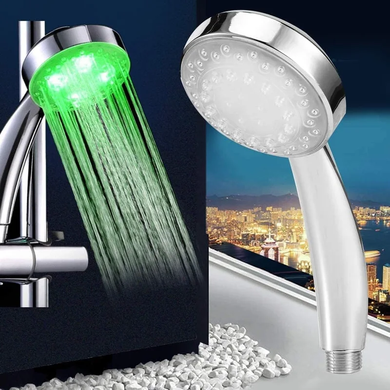 دش يدوي بإضاءة LED يعمل بتدفق الماء