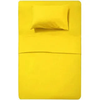 طقم ملاءة سرير 2 قطعة مقاس 120×200 سم من Snooze - أصفر لامع