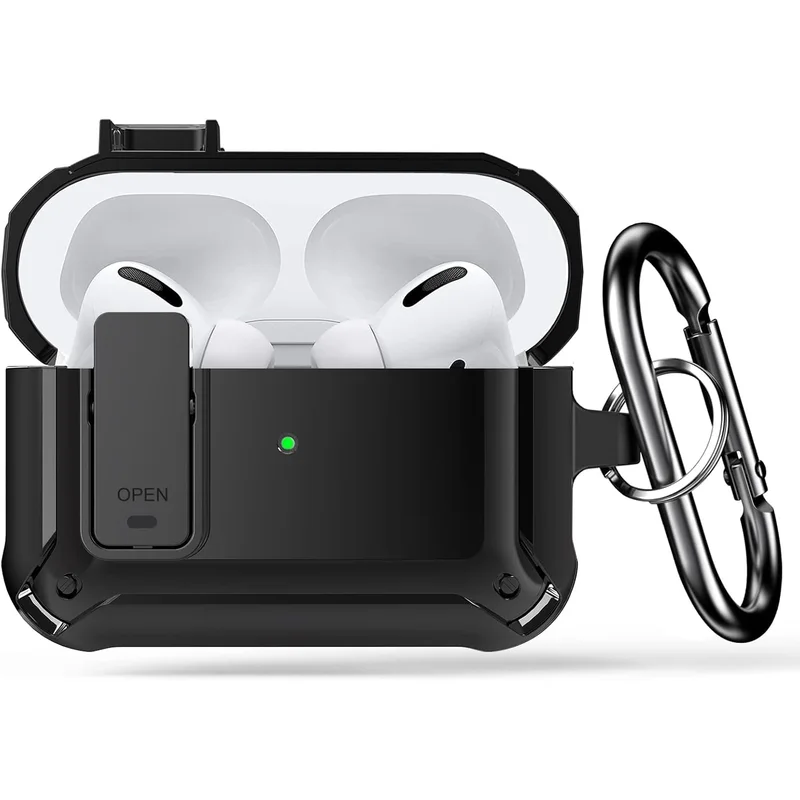 جراب حماية عسكري لسماعات AirPods Pro مع حلقة مفاتيح