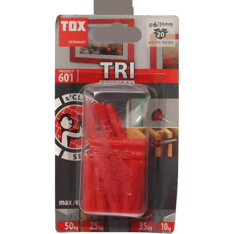 طقم مسامير تثبيت TOX TRI 6/36 - 20 قطعة