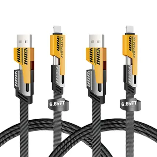 كابل شحن متعدد USB من nusnalo 4 في 1 طول 2 متر