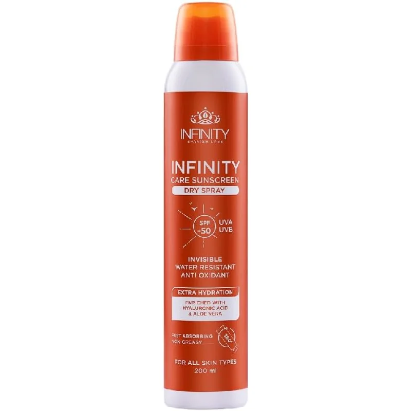 بخاخ واقي شمس جاف من INFINITY بعامل حماية عالي