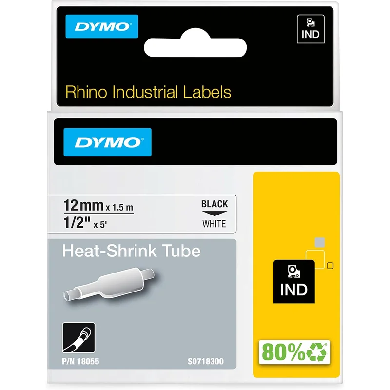 شريط أنابيب حراري Dymo بمقاس 12 × 1.5 مم