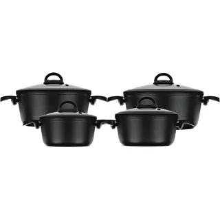 طقم أواني طهي جرانيت 4 قطع من Cookin باللون الأسود
