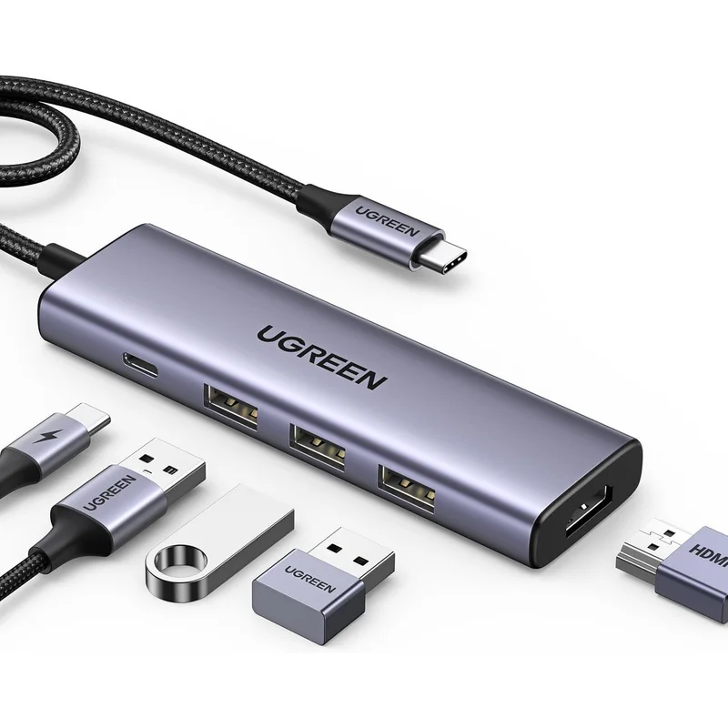 موزع يوجرين 5 في 1 USB C HDMI 4K