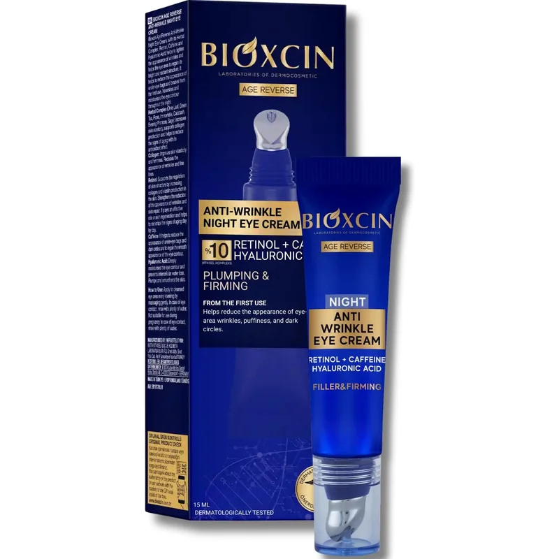 كريم عين ليلي من Bioxcin بخلاصة الريتينول والكافيين 15 مل
