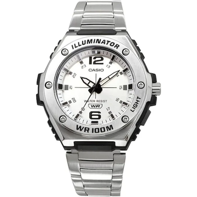 ساعة رجالي كاجوال بعقارب بهيكل معدني فضي من Casio