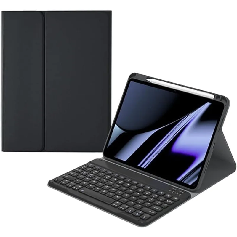 كيبورد مع كفر لتابلت iPad مقاس 10.2 بوصة