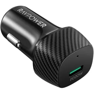 شاحن سيارة RAVPower 20W منفذ USB-C شحن سريع