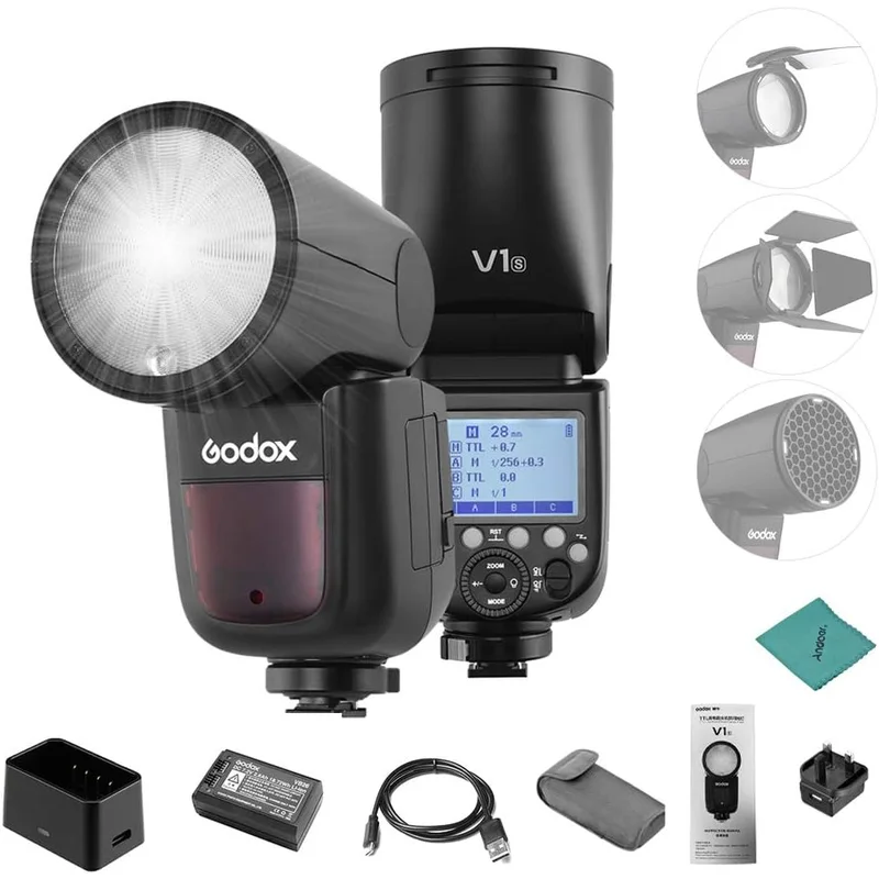 فلاش كاميرا احترافي Godox V1-S برأس دائري لاسلكي لكاميرات سوني