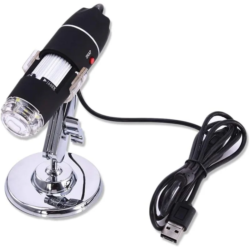 ميكروسكوب رقمي بدقة 1600X مع 8 لمبات LED