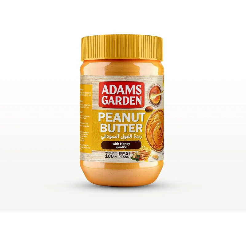 زبدة فول سوداني بالعسل من Adams Garden - 510 جم