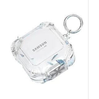 جراب شفاف ثلاثي الأبعاد مع قفل أمان لسماعات سامسونج Galaxy Buds