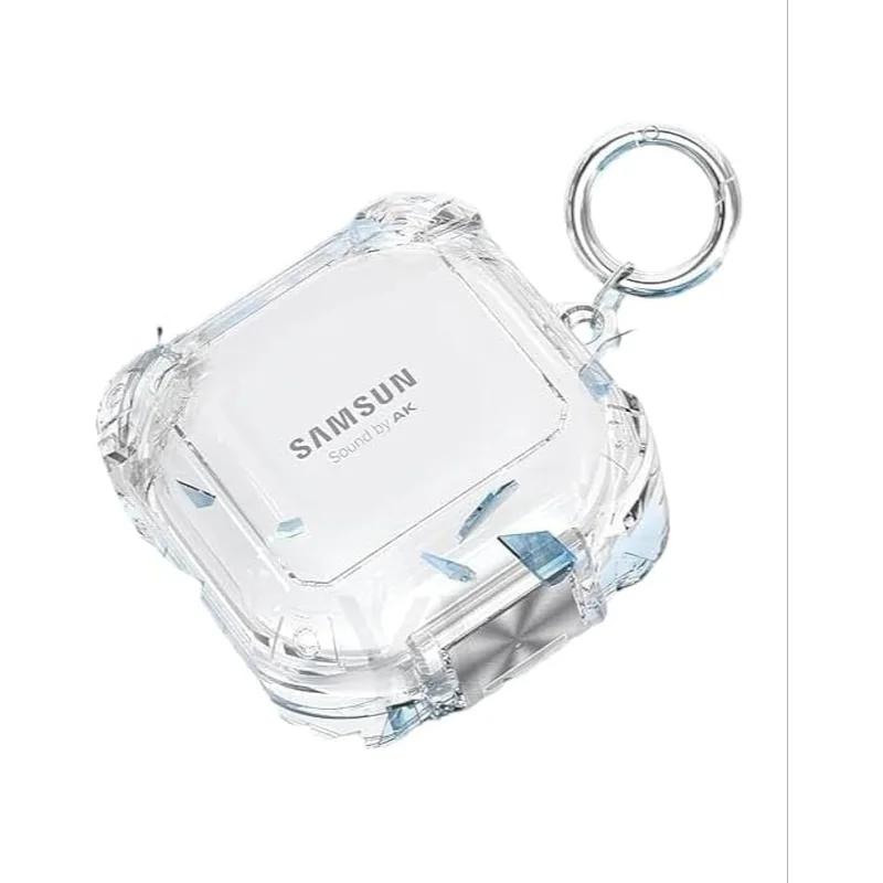 جراب شفاف ثلاثي الأبعاد مع قفل أمان لسماعات سامسونج Galaxy Buds