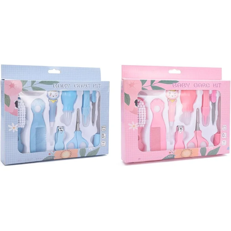 10 Pcs Baby Care Newborn Health Supplies Baby Nail Scissors Hair Comb Brush Nose Cleaner Safe for In