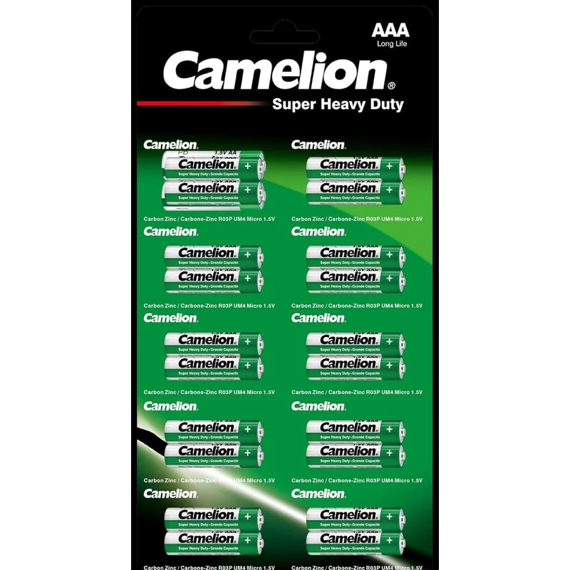 بطاريات أيه أيه R03 زنك كربون من Camelion للاستخدام اليومي