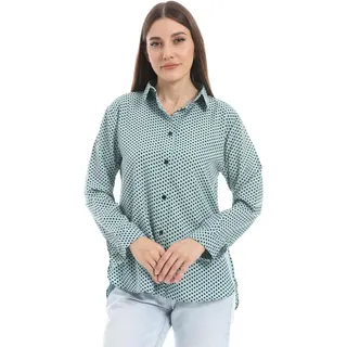 بلوزة نسائية بأزرار ونمط منقط من اندورا