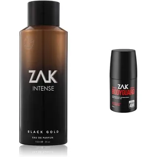 عطر ZAK Intense Black Gold للرجال 150 مل مع رول-أون Bodyguard Extreme مجاني