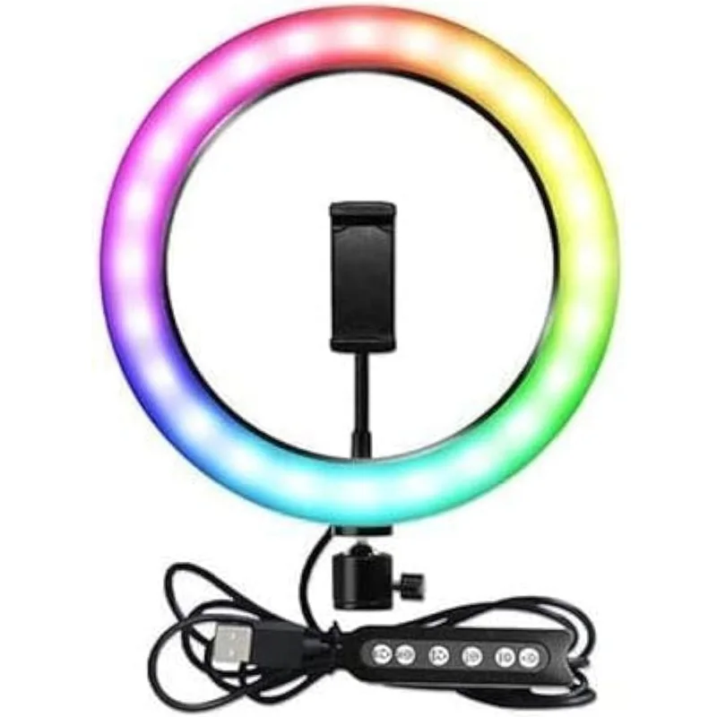حلقة إضاءة MJ33 RGB مع حامل هاتف