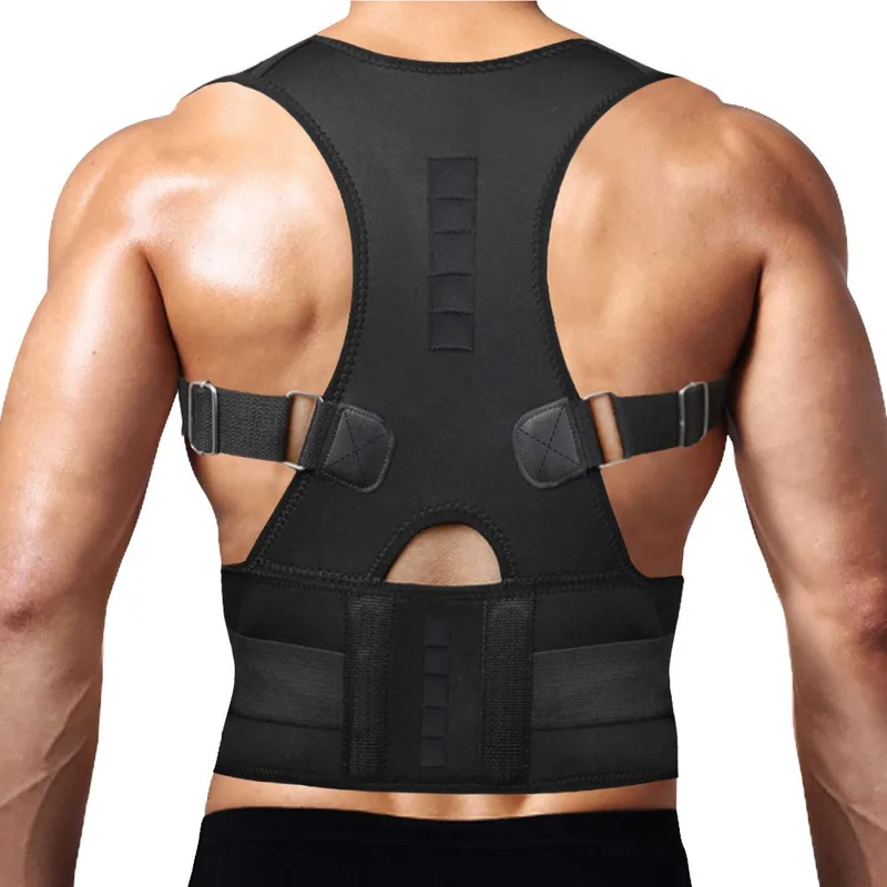 حزام تقويم الظهر والكتفين بدعامة مغناطيسية لتخفيف آلام الرقبة