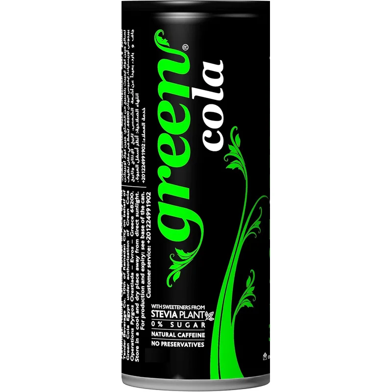 كولا خضراء محلاة بالستيفيا من Green Cola عبوة 6 قطع