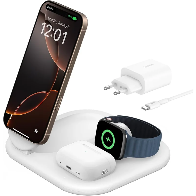 شاحن ماج سيف 3 في 1 كيو اي 2 مغناطيسي من Belkin