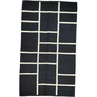 سجادة صوف Kilim Studio أسود وأبيض 250×200