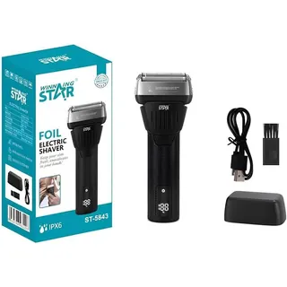 ماكينة حلاقة كهربائية من Winning Star ST-5843 مقاومة للماء مع شاشة LED