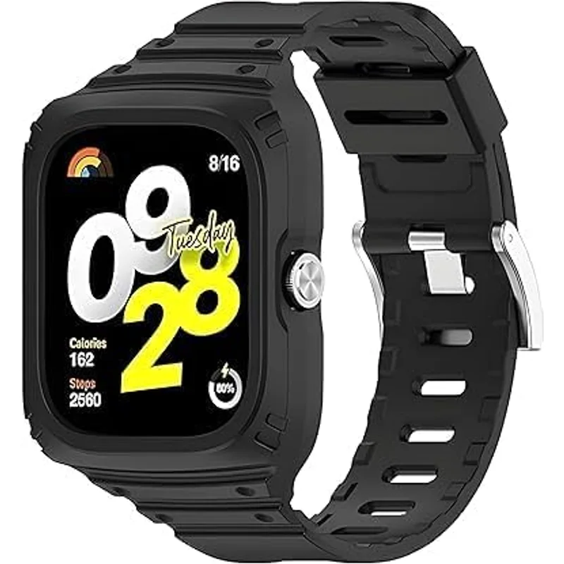 سوار ساعة Nopatia سيليكون مع كفر حماية لـ Redmi Watch 4