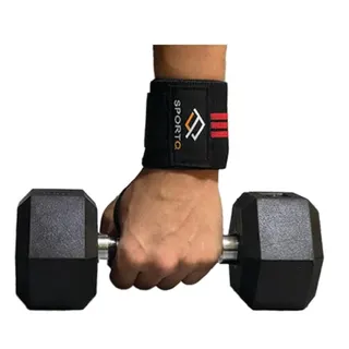 أربطة معصم رياضية لدعم رفع الأثقال - قطعتان من SportQ