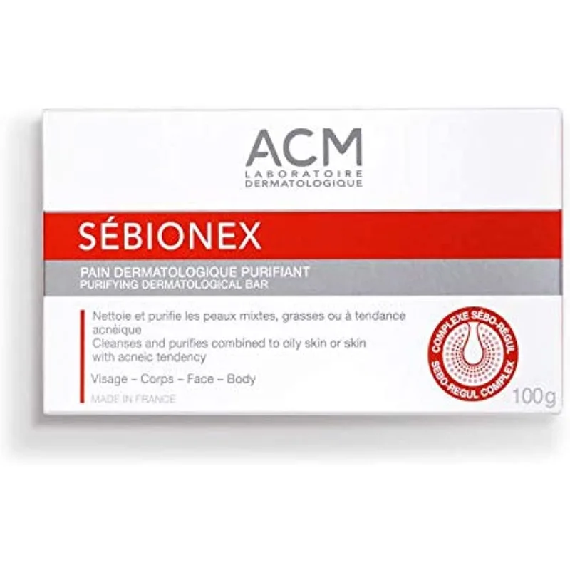 صابونة ACM Sebionex للبشرة الدهنية لتنقية وتنظيف البشرة