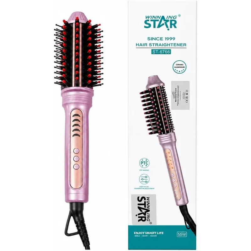 فرشاة فرد شعر بالهواء الساخن من Winning Star ST-5766 مع شاشة LED