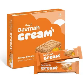 بسكويت كريمة برتقال ناعم من Deemah عبوة 16 قطعة