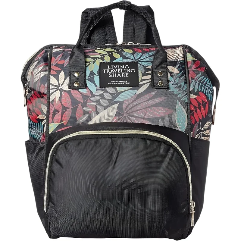 Baby Diaper Backpack Printed For Unisex-Black