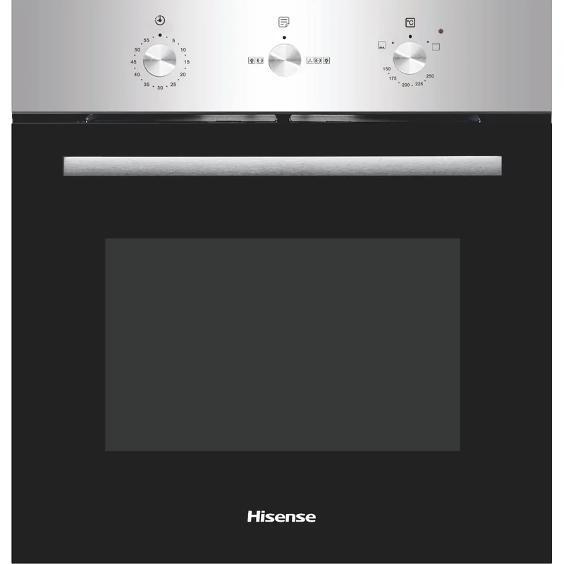 فرن غاز مدمج 60 سم بأمان كامل ومروحتين من Hisense فضي
