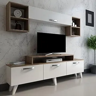 وحدة تلفزيون دومني أبيض وبني موديل t0125