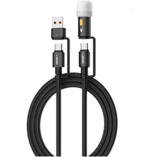 كابل شحن LDNIO LC17 بقوة 65 واط مع إضاءة LED