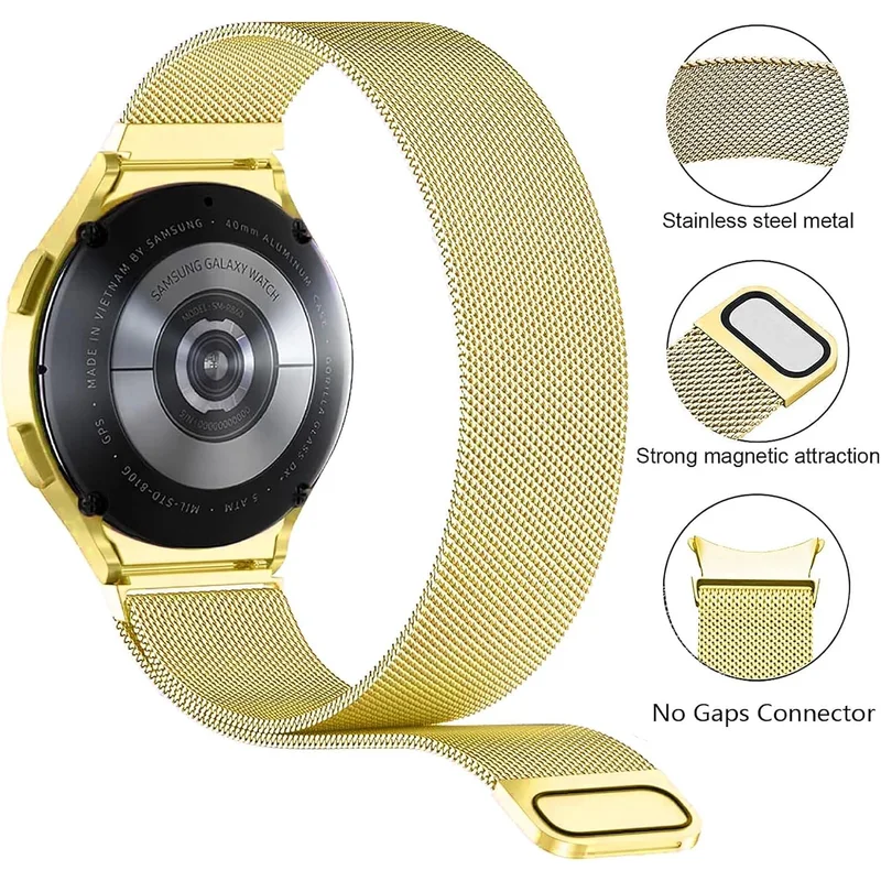 Next Store Stainless Steel Magnetic Watch Band Compatible with Samsung Galaxy Watch 4/5/6/7 40mm/44m