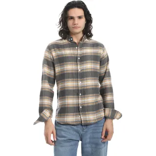قميص رجالي كاجوال بأكمام طويلة ونقشة كاروهات من اندورا