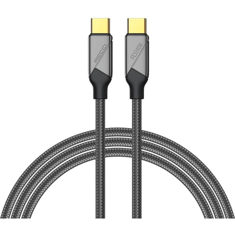 كابل Type-C إلى Type-C من Recci بقدرة 240 وات