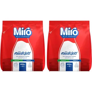حليب مجفف كامل الدسم من Miro وزن 400 جم عبوتين